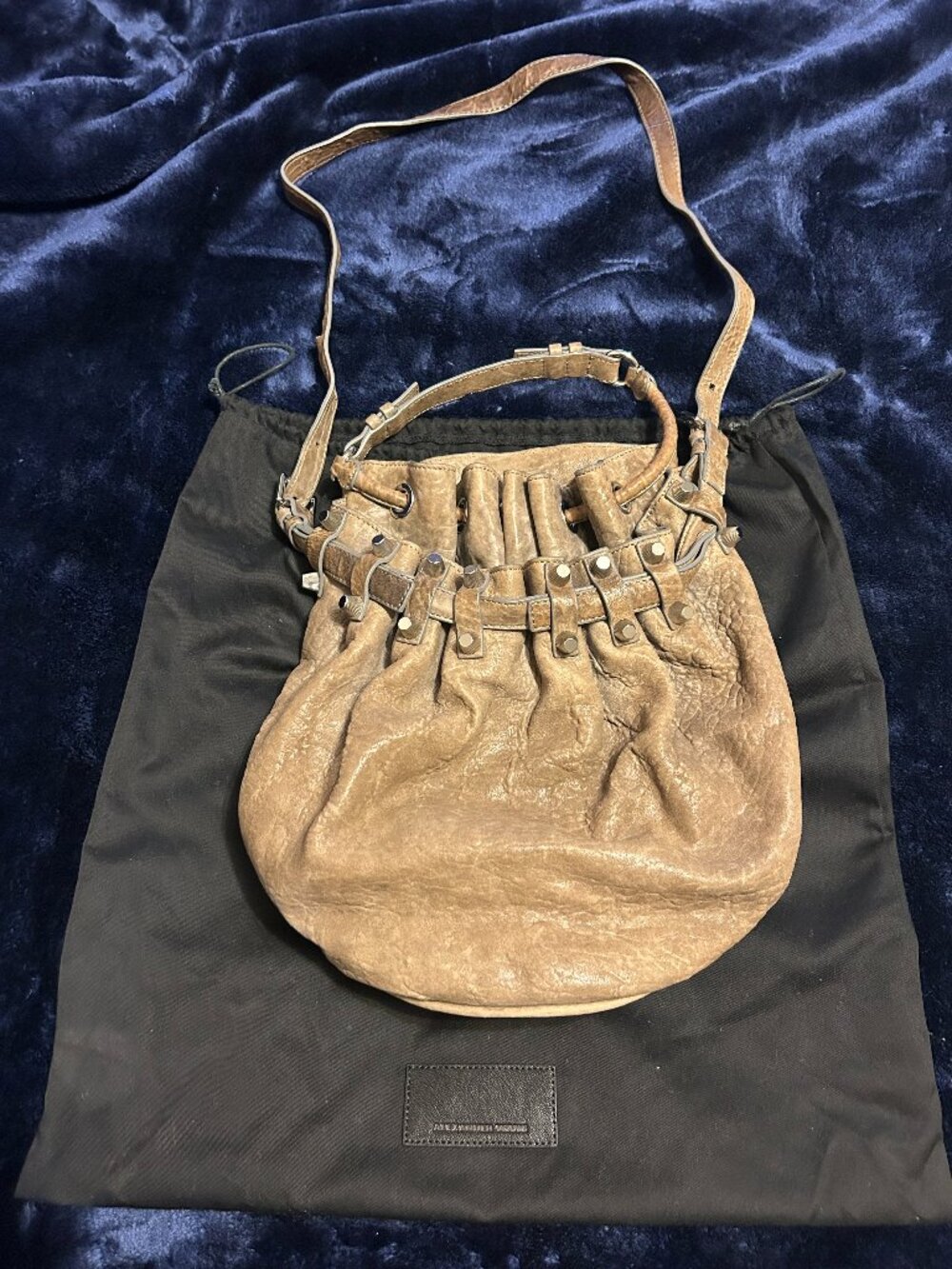 Alexander Wang Pebbled Leather Diego Bucket Bag with Silver Hardware